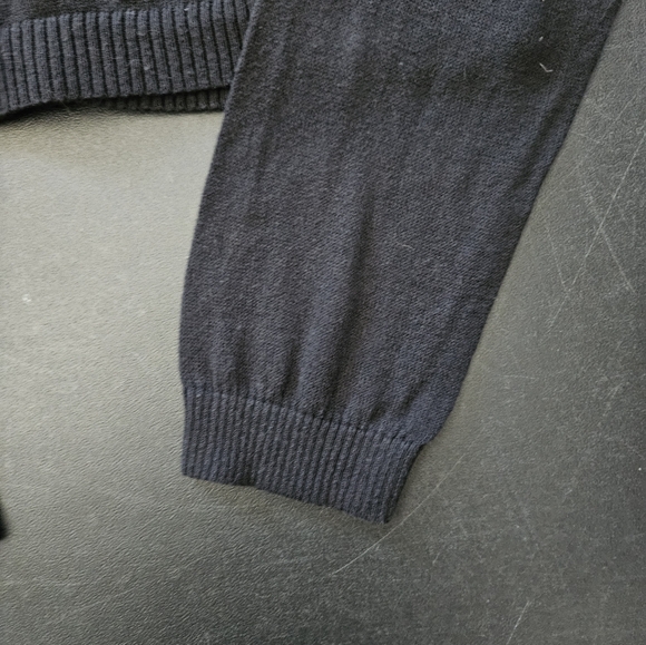 NWOT - Spring+Mercer Black Cotton Single Ply Cropped Sweater - Size L - Picture 8 of 9